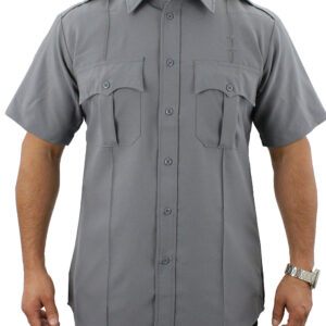 First Class Two Tone Short Sleeve Shirt-Light Gray & Black 
