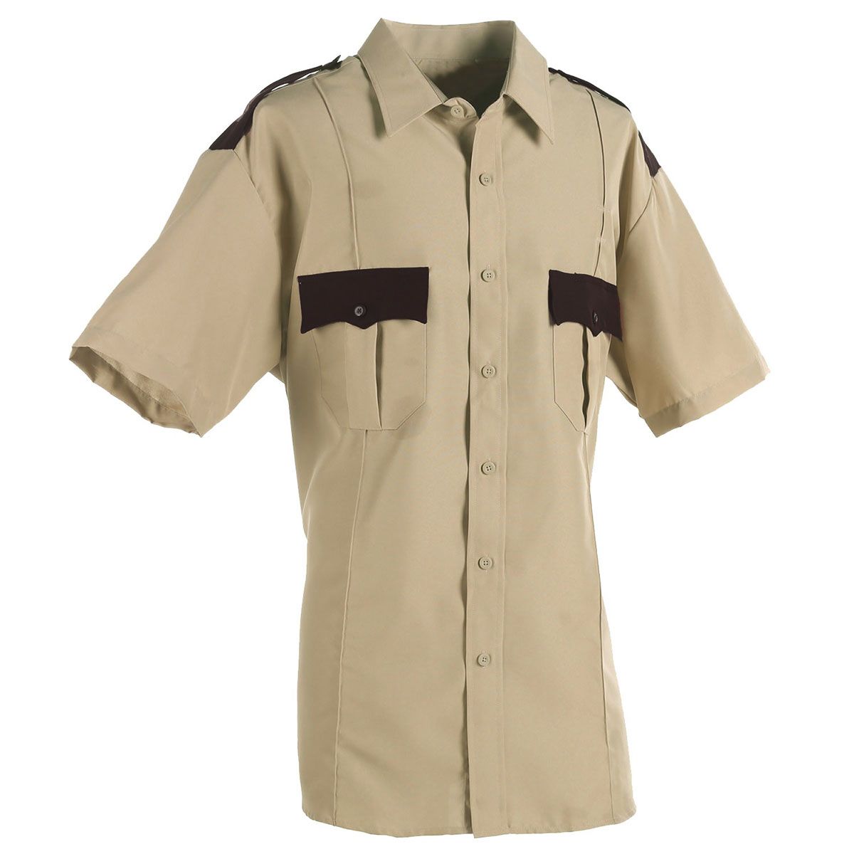 First Class 100% Polyester Long Sleeve Men's Uniform Shirt Tan 