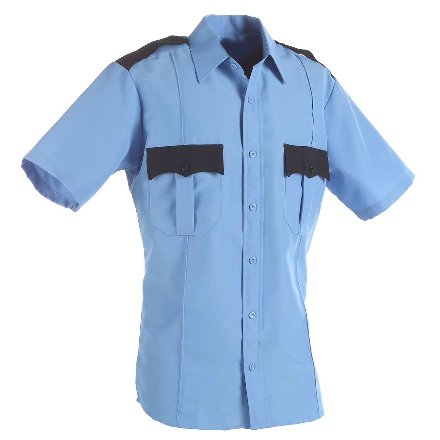 First Class 100% Polyester Long Sleeve Mens Uniform Shirt French Blue 